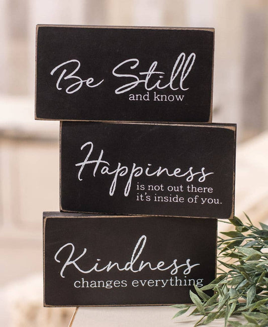 Kindness Changes Everything Wooden Block, 3 Assorted