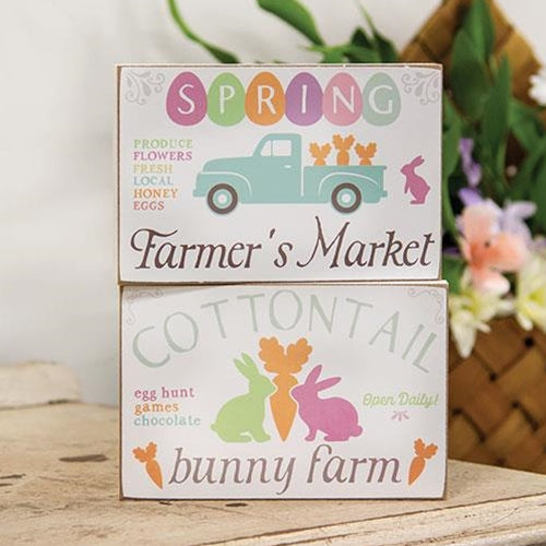 Cottontail Bunny Farm Block Sign